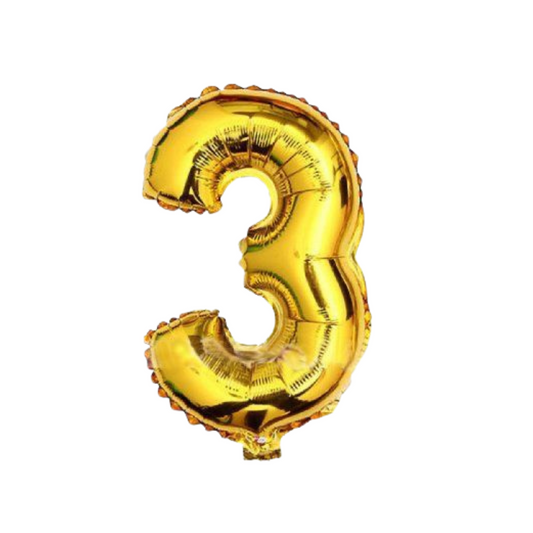 Golden Foil Balloon - Number 3