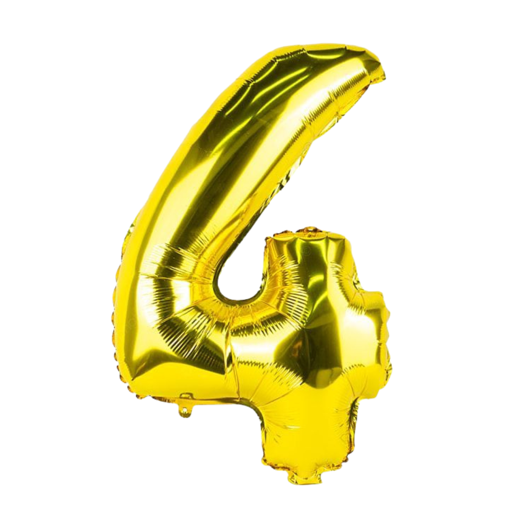 Golden Foil Balloon - Number 4