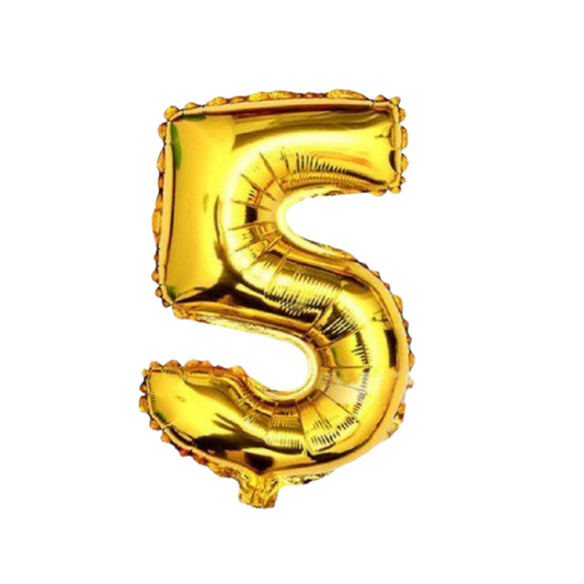 Golden Foil Balloon - Number 5