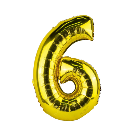 Golden Foil Balloon - Number 6