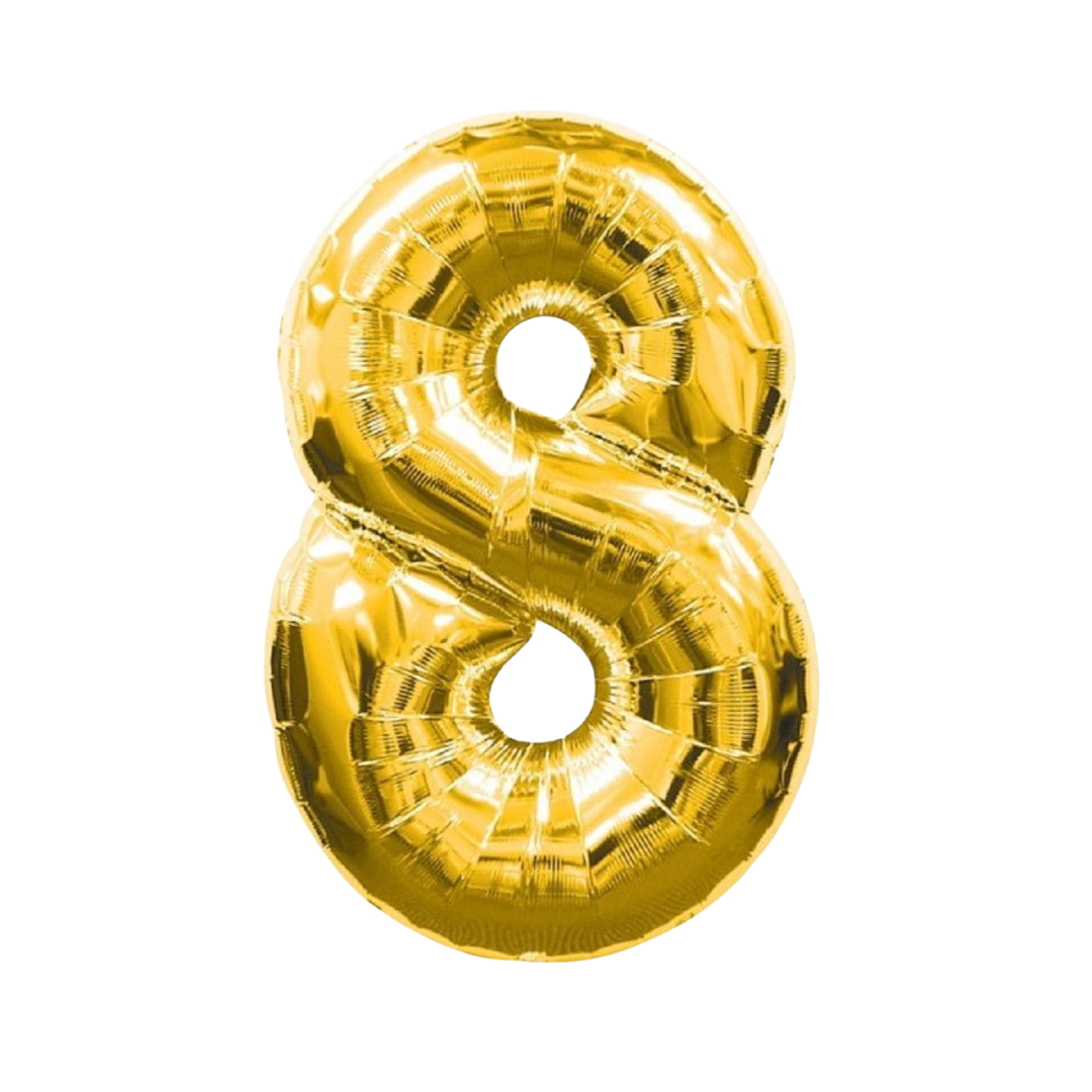 Golden Foil Balloon - Number 8