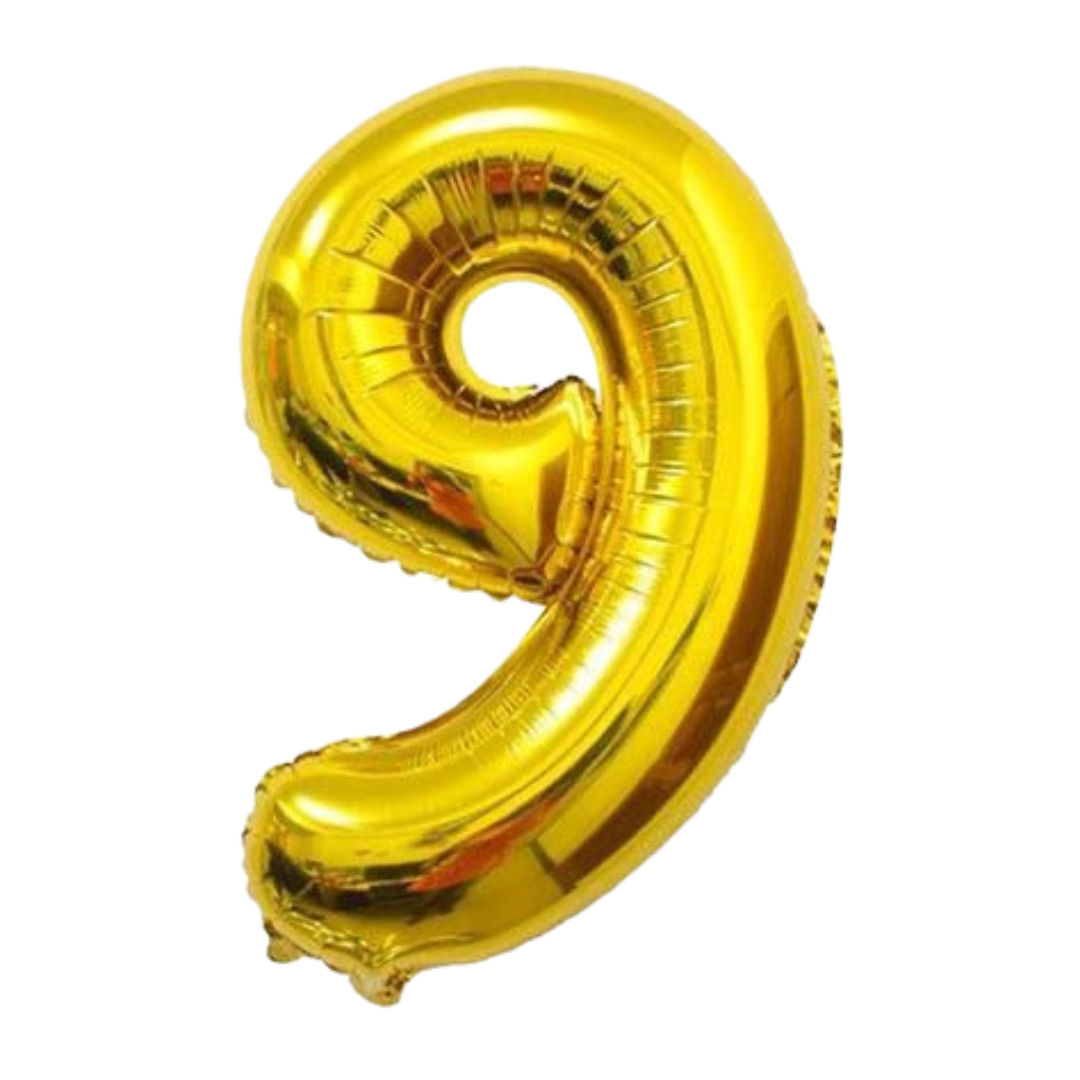 Golden Foil Balloon - Number 9