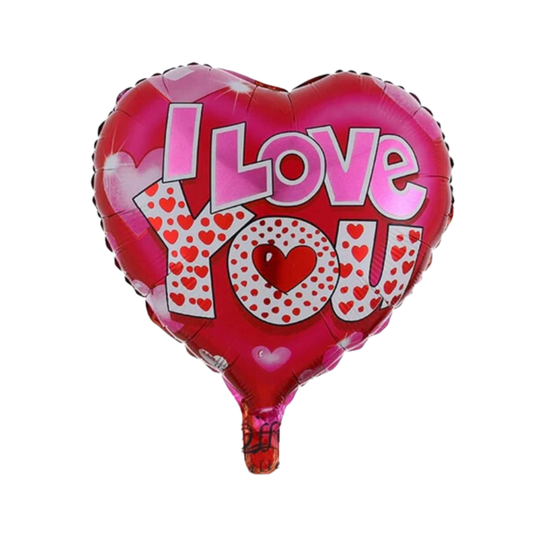 I Love You -Red, Pink and Silver Balloon - VD