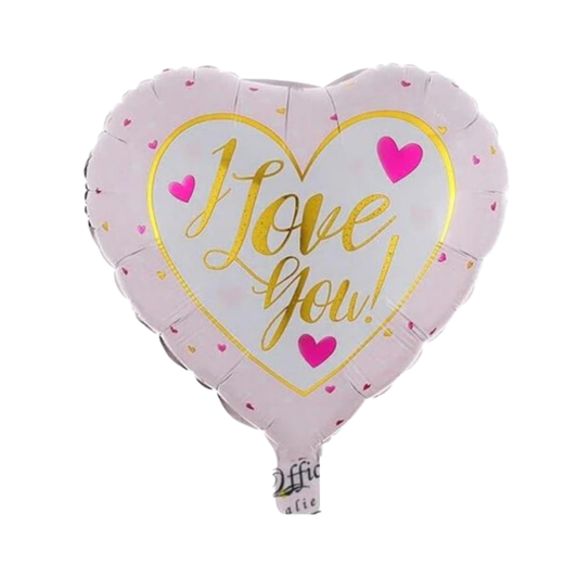 I Love you - White & Light Pink Heart Balloon