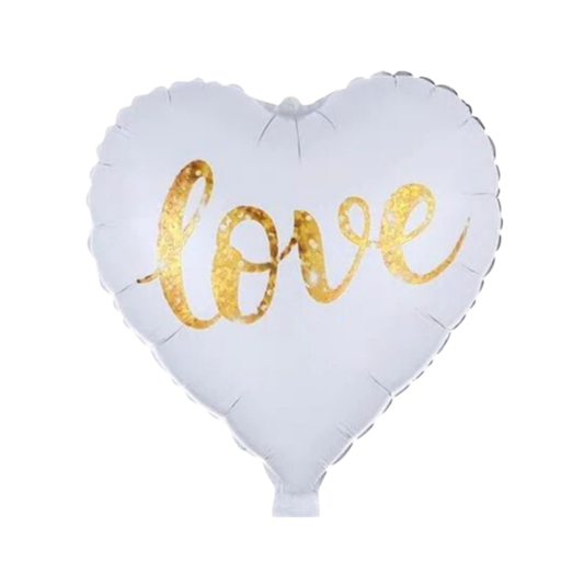 Love - White Heart Foil Balloon - VD