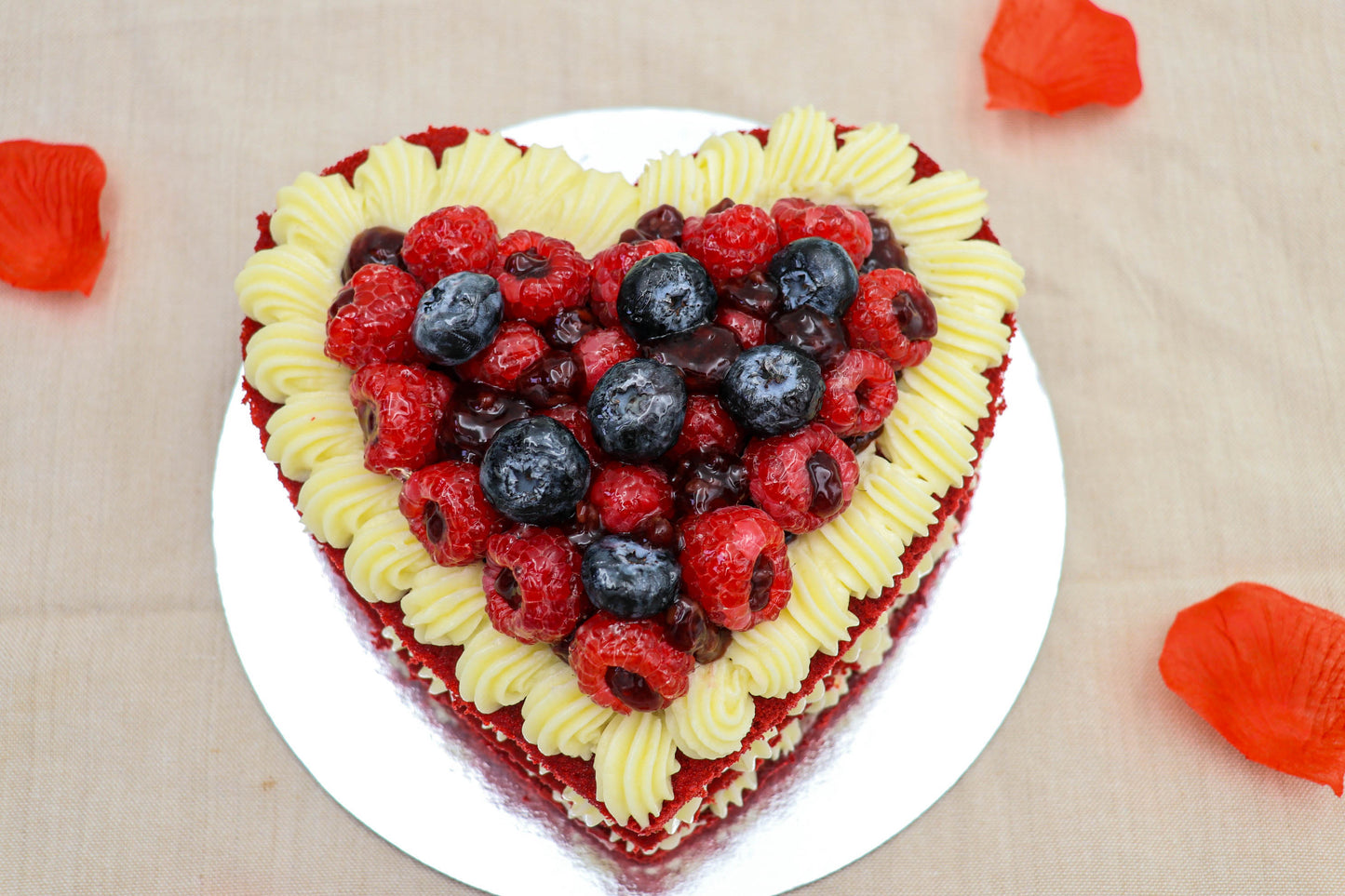 Red Velvet Heart Shapped Cake