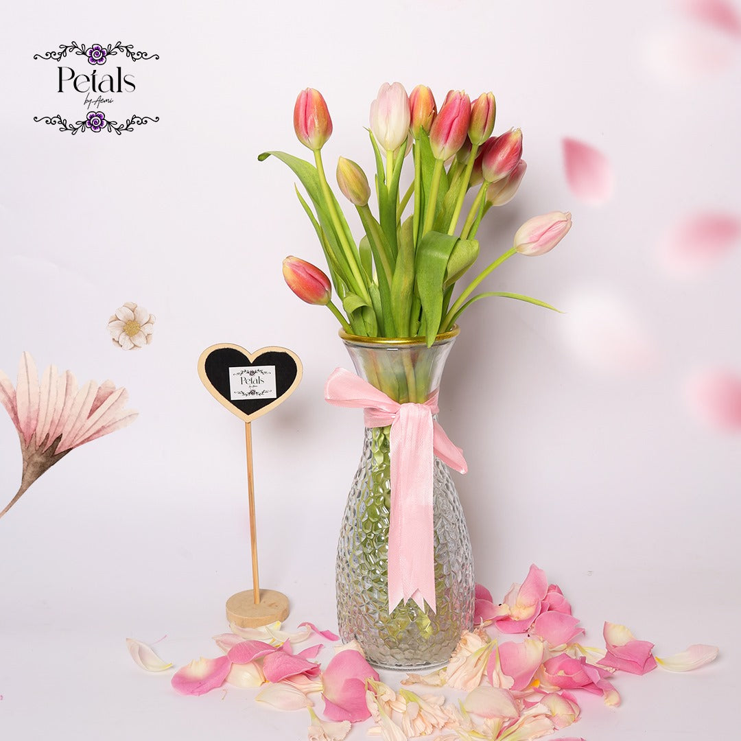 Gentle Tulip Bliss (Pink & White Tulips)