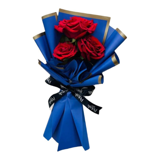 Bold Elegance: 3 stems Roses Bouquet