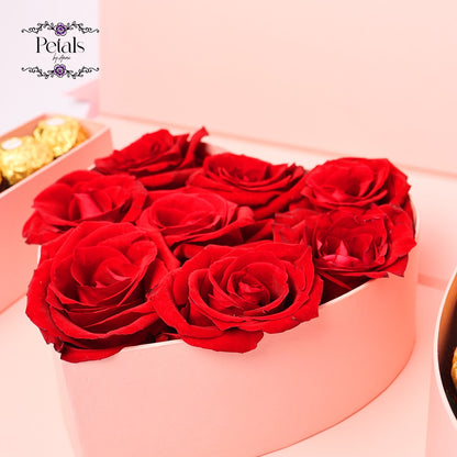 Love in the Box: 8 Roses 15 Chocolates