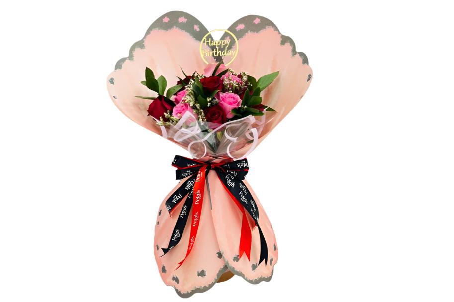 Happy Birthday Butterfly Rose Bouquet - Elegant Flower Gift